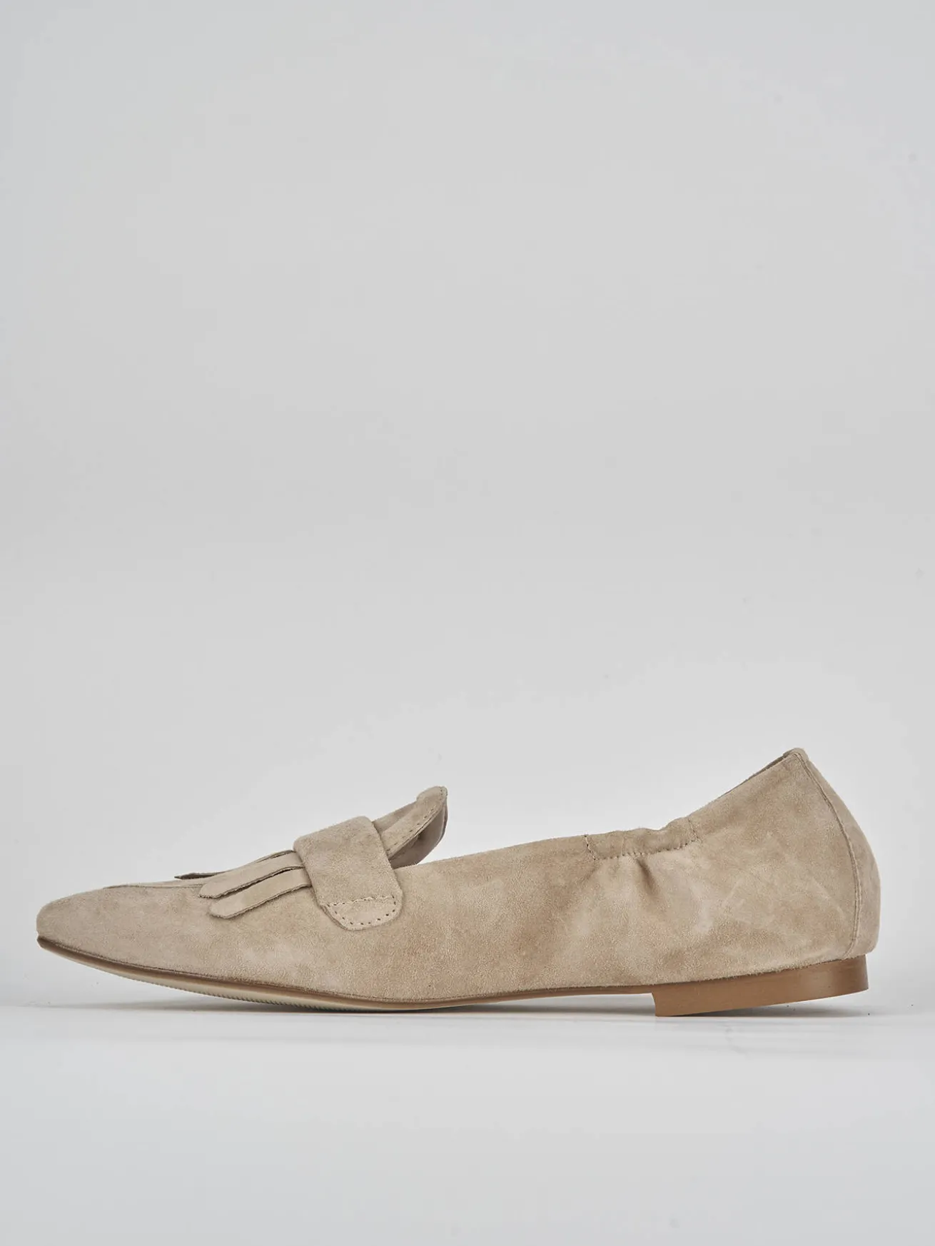 Ballerine tacco 1cm camoscio marrone