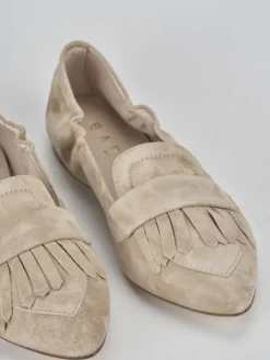 Ballerine tacco 1cm camoscio marrone