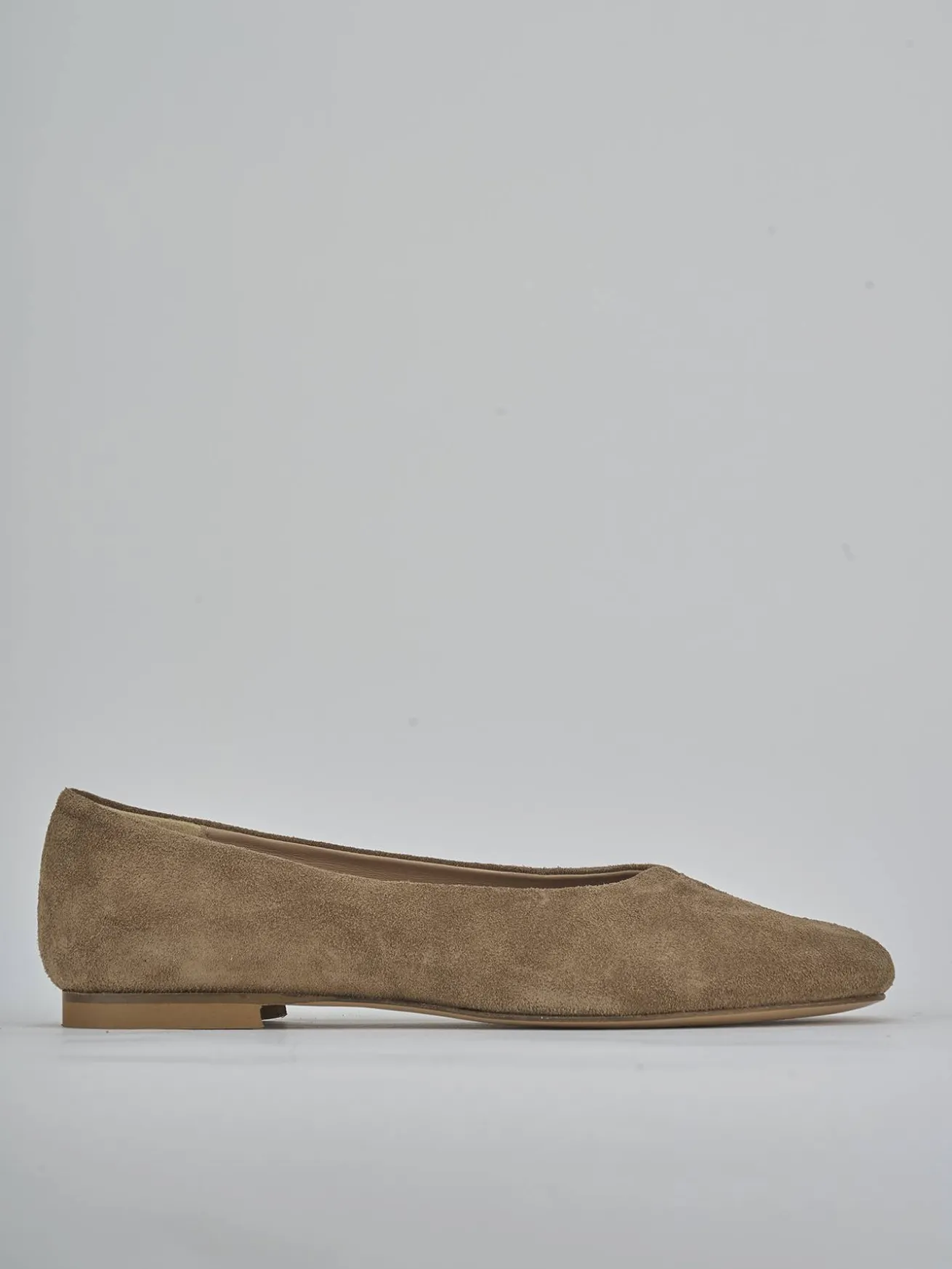 Ballerine tacco 1cm camoscio marrone