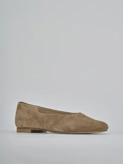 Ballerine tacco 1cm camoscio marrone