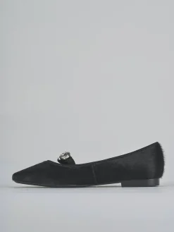 Ballerine tacco 1cm cavallino nero