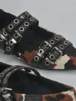 Ballerine tacco 1cm cavallino multicolor