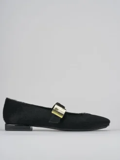 Ballerine tacco 1cm cavallino nero