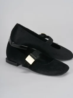 Ballerine tacco 1cm cavallino nero