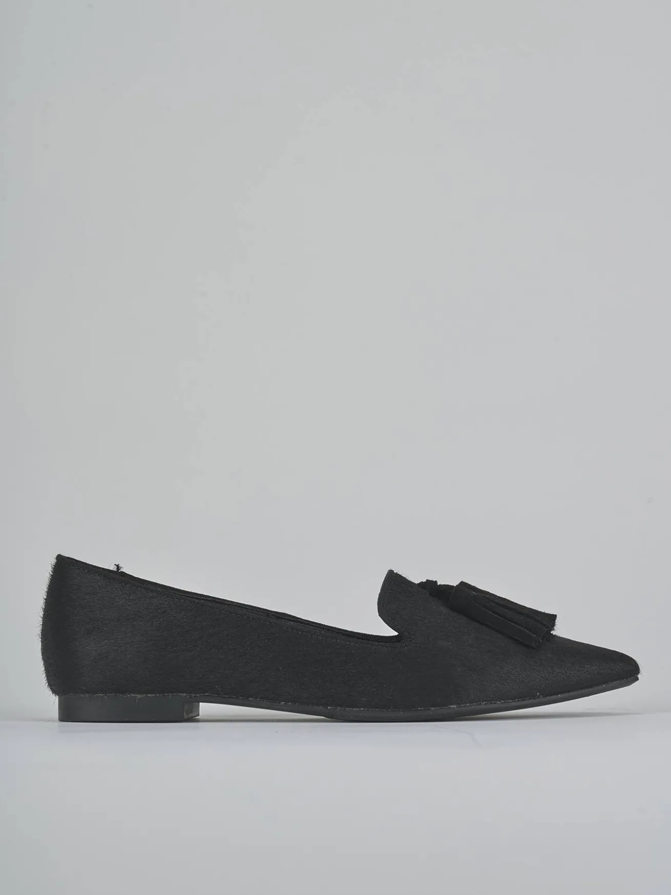 Ballerine tacco 1cm cavallino nero