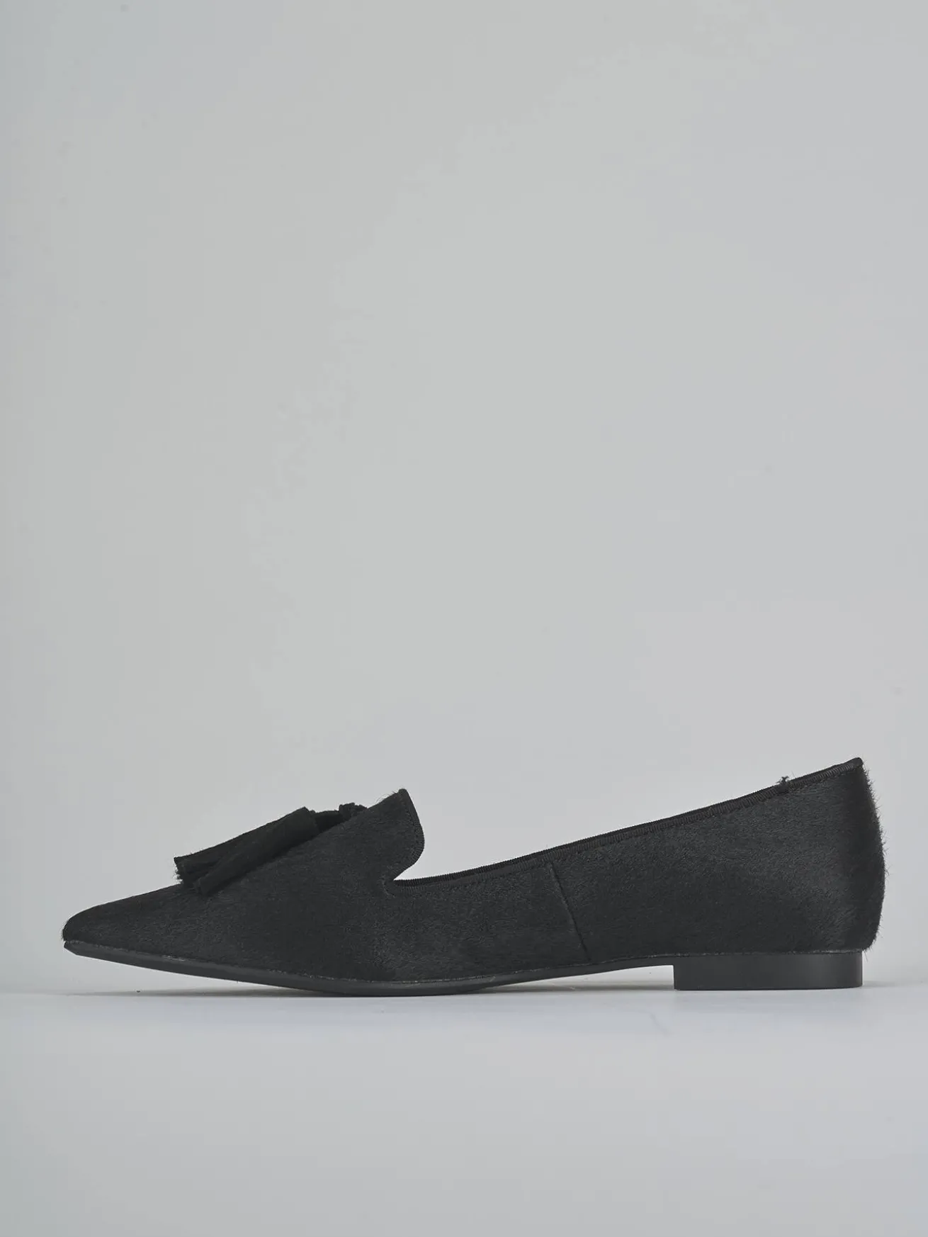 Ballerine tacco 1cm cavallino nero