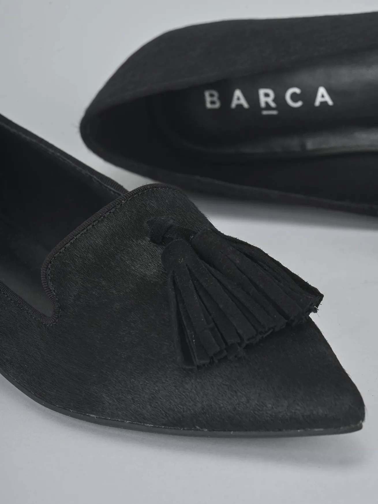 Ballerine tacco 1cm cavallino nero