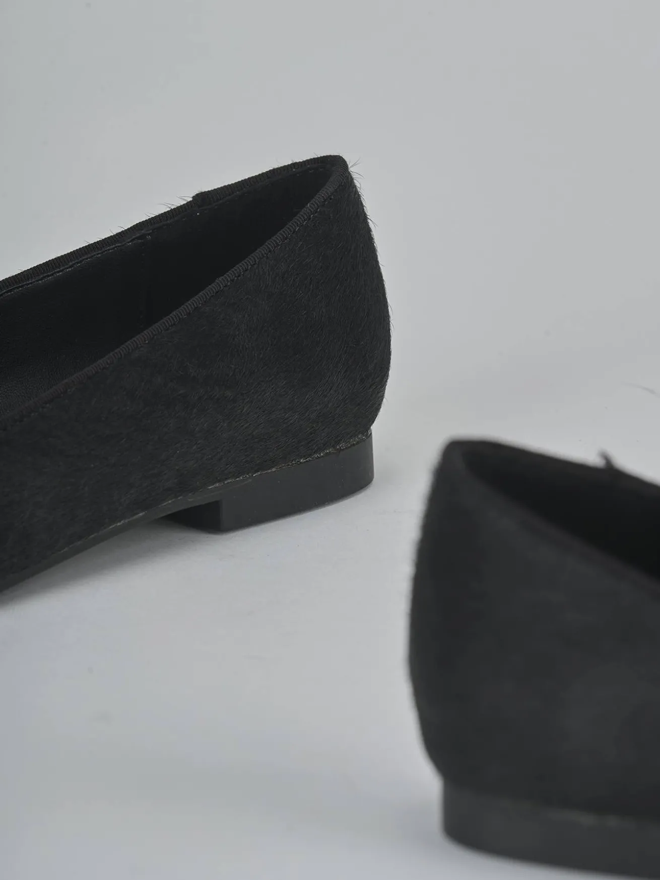 Ballerine tacco 1cm cavallino nero