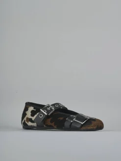 Ballerine tacco 1cm cavallino bianco