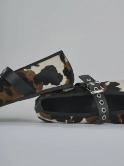 Ballerine tacco 1cm cavallino bianco