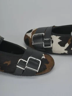 Ballerine tacco 1cm cavallino bianco