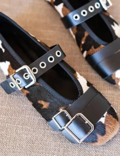 Ballerine tacco 1cm cavallino bianco