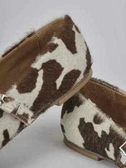 Ballerine tacco 1cm cavallino bianco