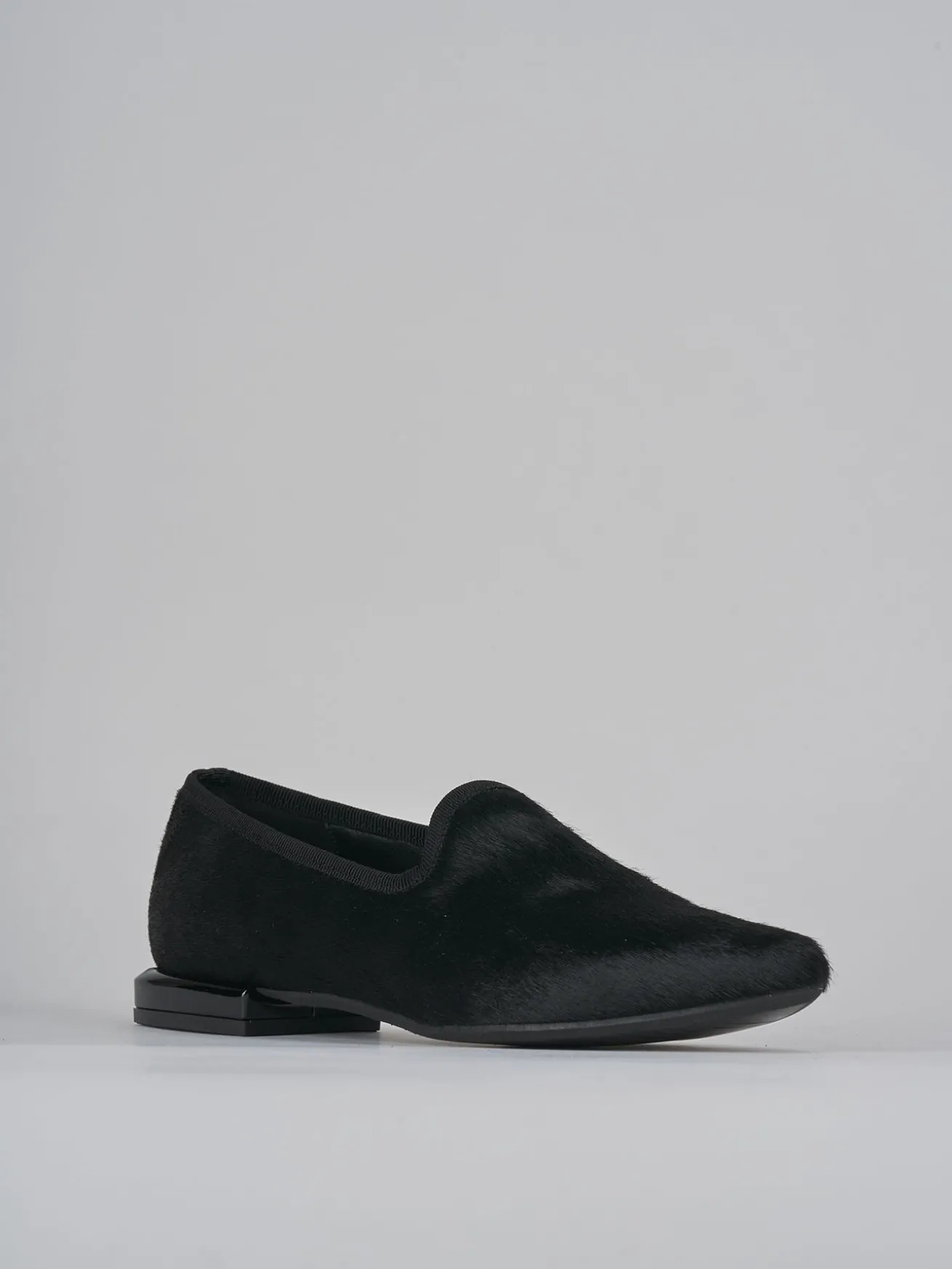 Ballerine tacco 1cm cavallino nero