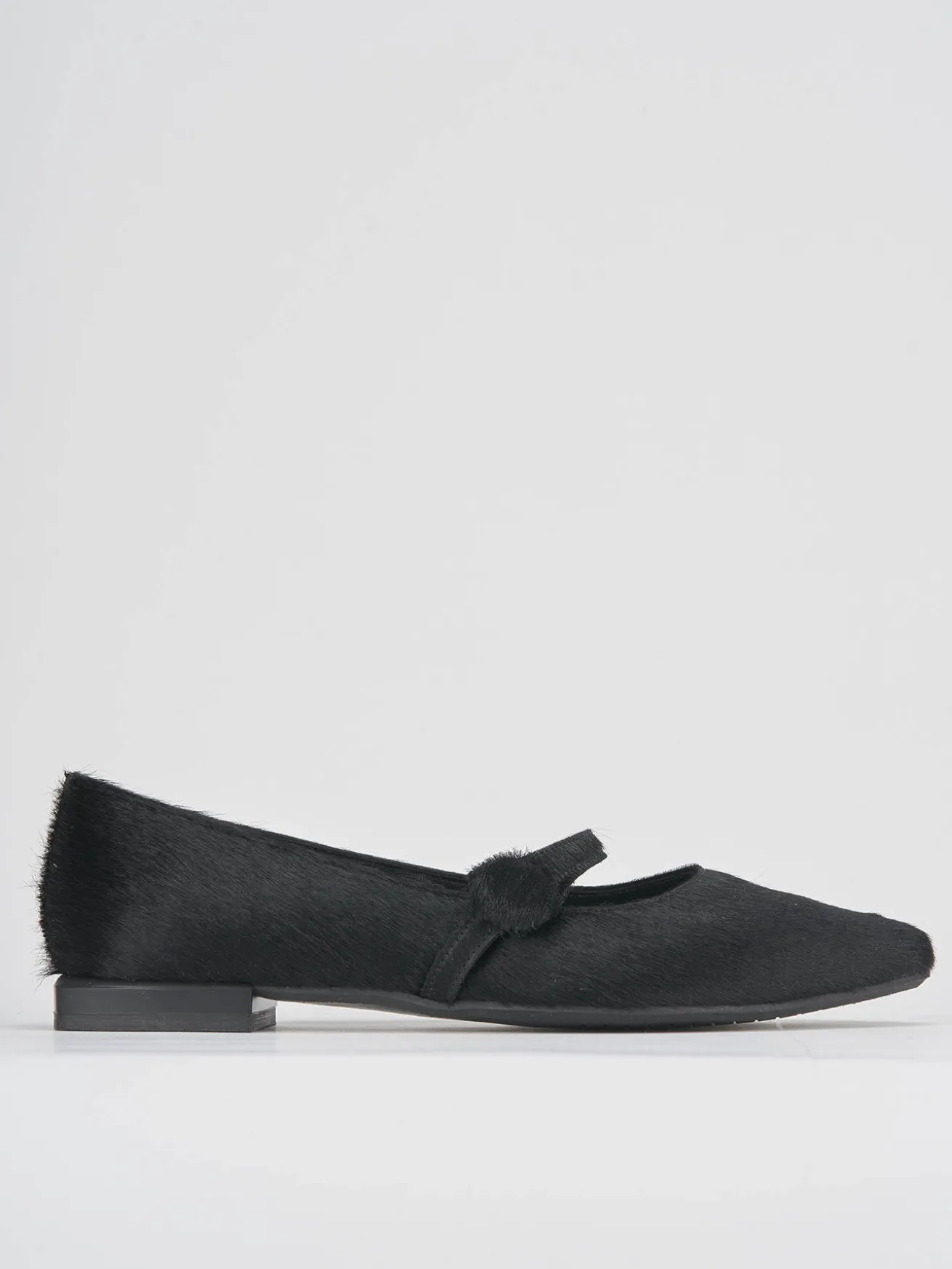 Ballerine tacco 1cm cavallino nero