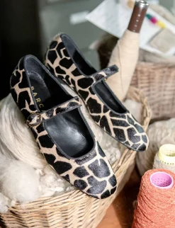 Ballerine tacco 1cm cavallino giraffa