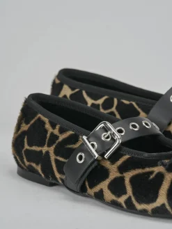 Ballerine tacco 1cm cavallino giraffa