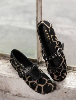 Ballerine tacco 1cm cavallino giraffa