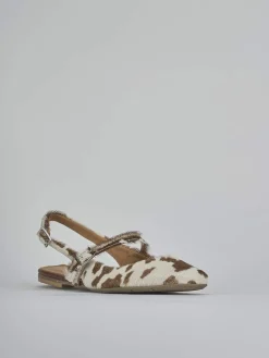 Ballerine tacco 1cm cavallino bianco