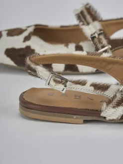 Ballerine tacco 1cm cavallino bianco