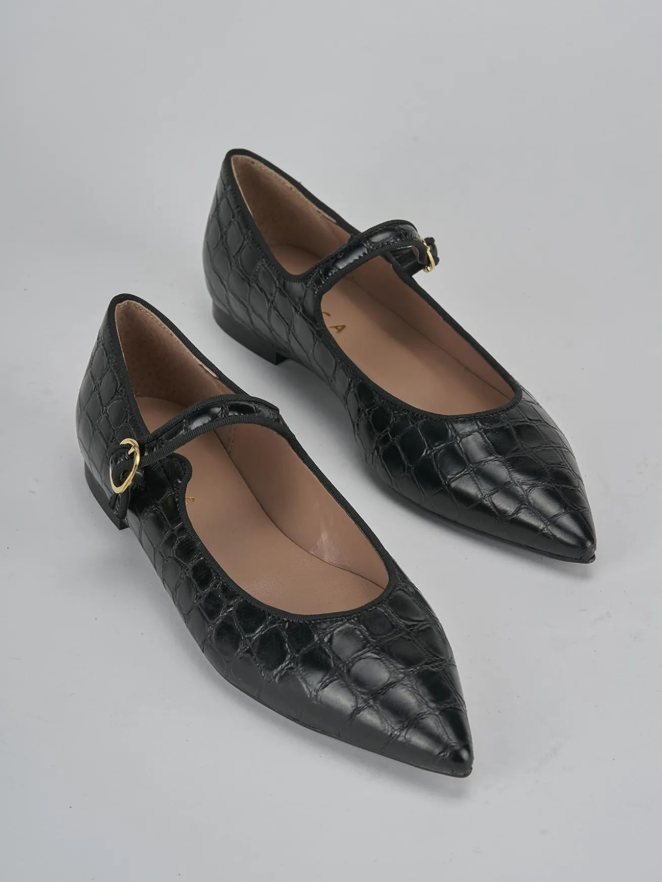 Ballerine tacco 1cm cocco nero