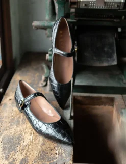 Ballerine tacco 1cm cocco nero