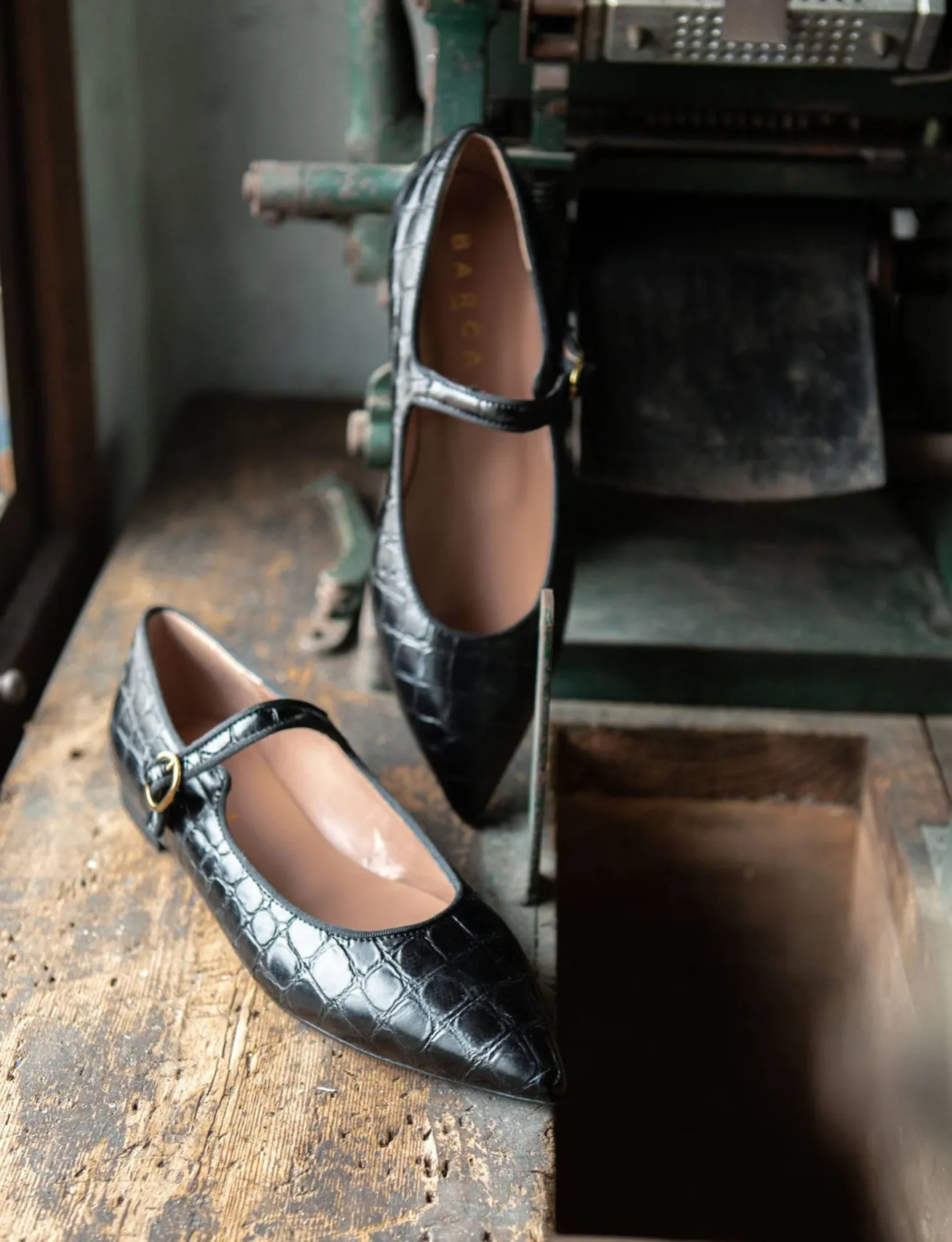 Ballerine tacco 1cm cocco nero