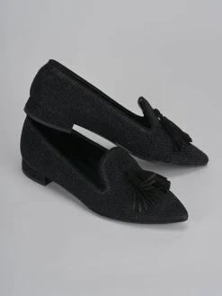 Ballerine tacco 1cm glitter nero