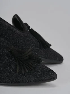 Ballerine tacco 1cm glitter nero