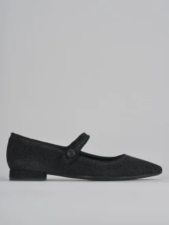 Ballerine tacco 2cm glitter nero
