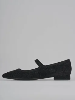 Ballerine tacco 2cm glitter nero