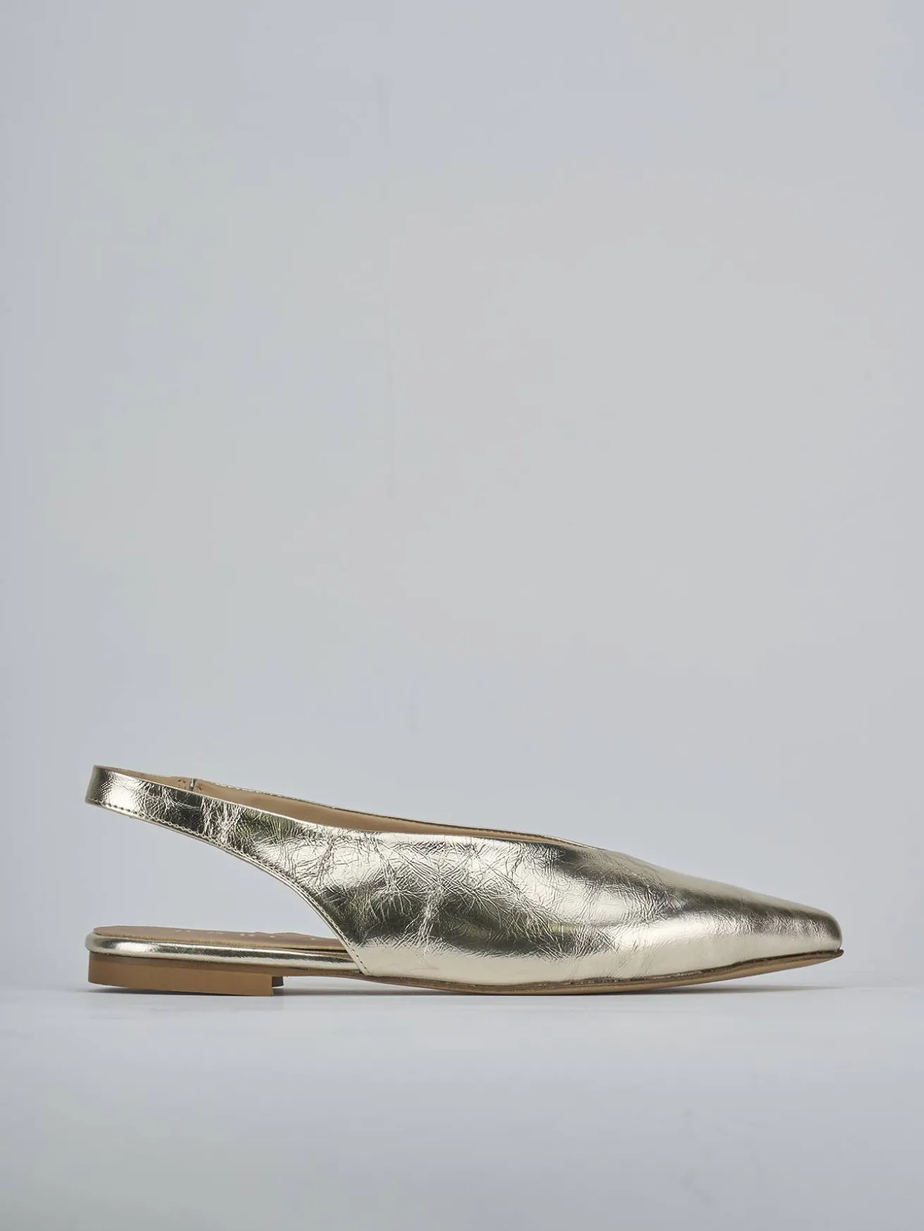 Ballerine tacco 1cm laminato oro