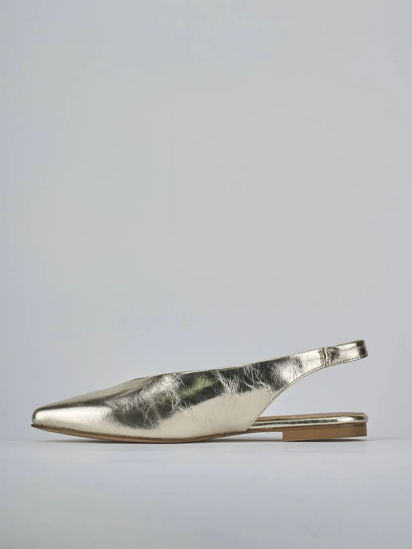 Ballerine tacco 1cm laminato oro