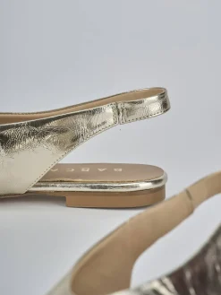 Ballerine tacco 1cm laminato oro