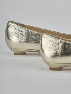 Ballerine tacco 2cm laminato oro