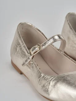 Ballerine tacco 1cm laminato oro