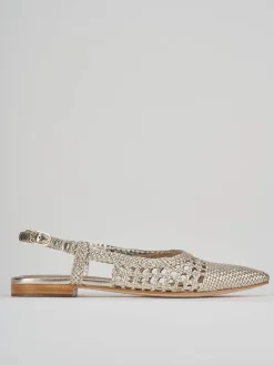 Ballerine tacco 1cm laminato oro