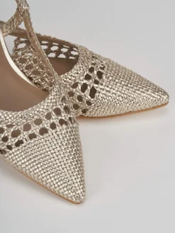 Ballerine tacco 1cm laminato oro