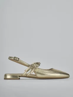 Ballerine tacco 2cm laminato oro