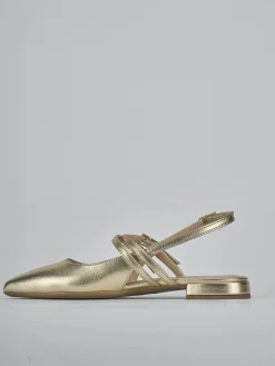 Ballerine tacco 2cm laminato oro