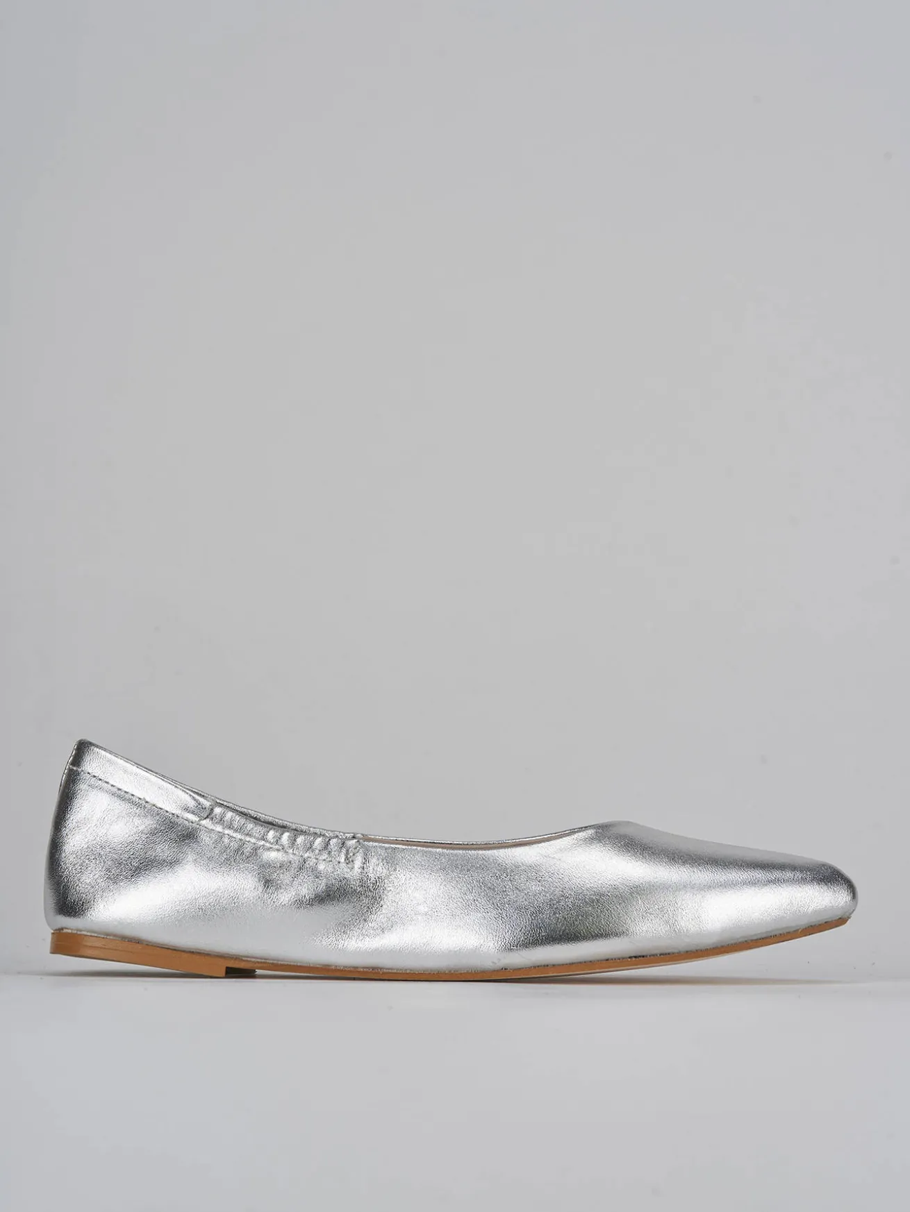Ballerine tacco 1cm laminato argento