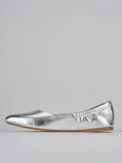 Ballerine tacco 1cm laminato argento