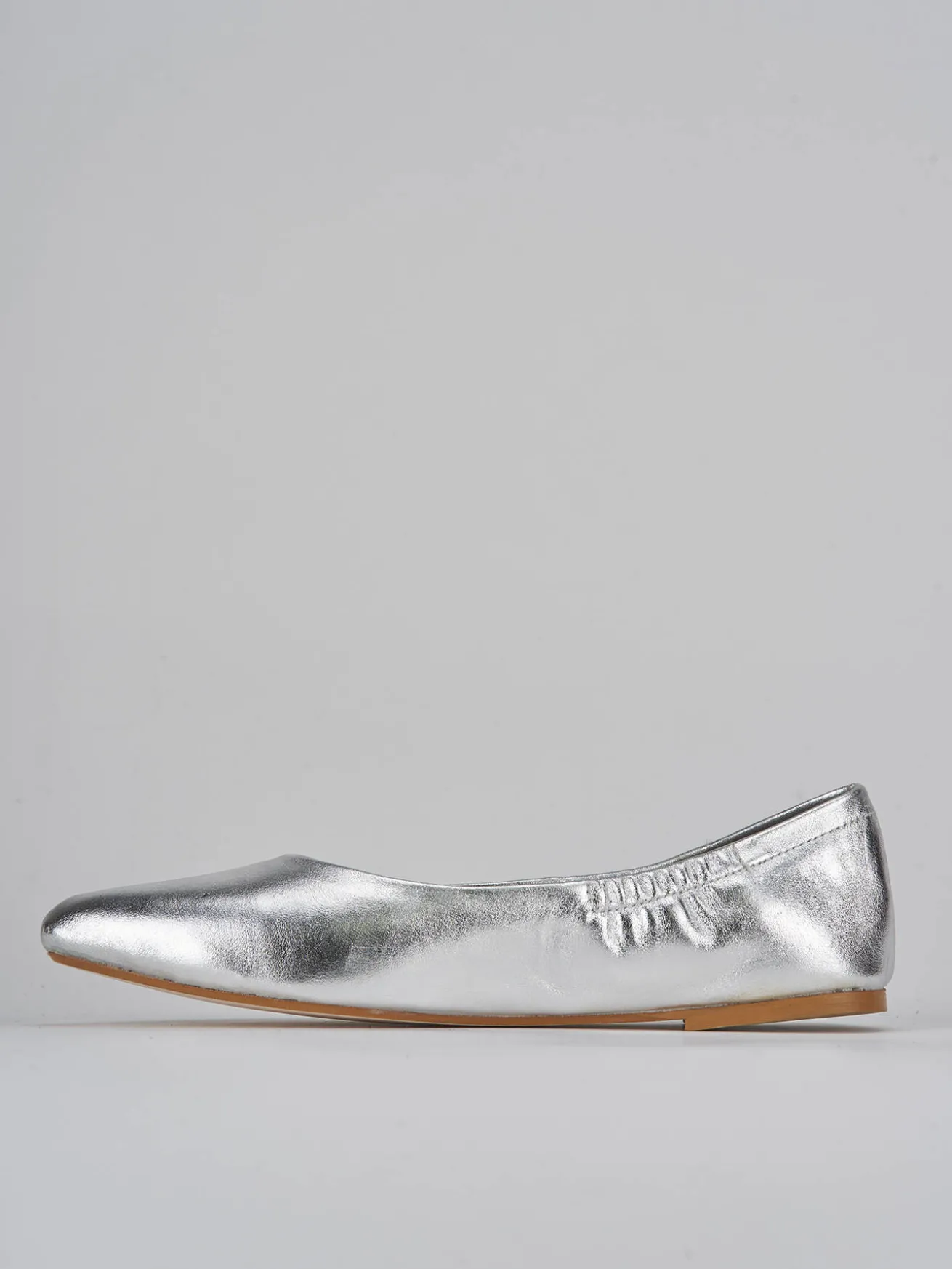 Ballerine tacco 1cm laminato argento