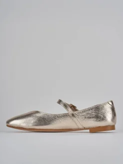 Ballerine tacco 1cm laminato oro