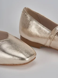 Ballerine tacco 1cm laminato oro