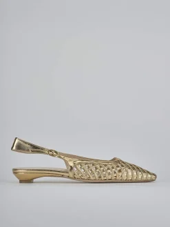 Ballerine tacco 2cm laminato oro