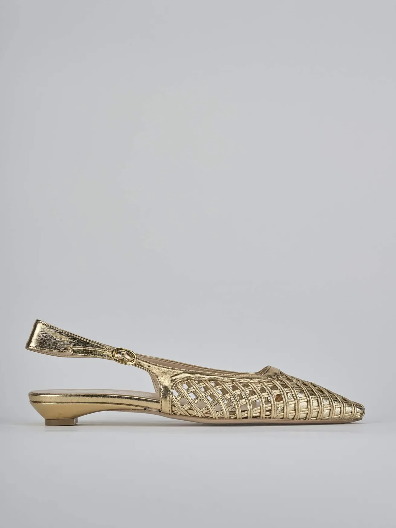 Ballerine tacco 2cm laminato oro