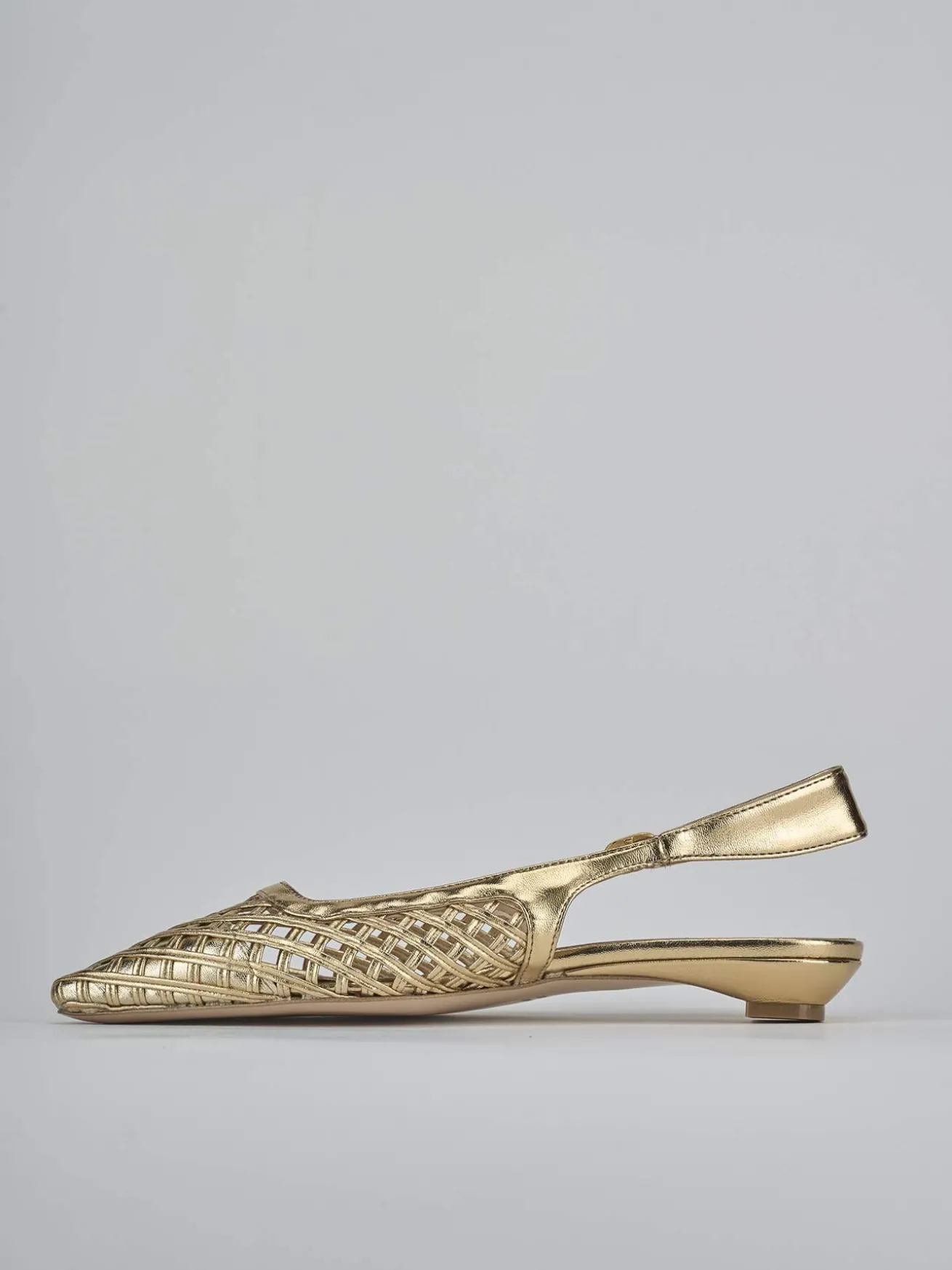 Ballerine tacco 2cm laminato oro