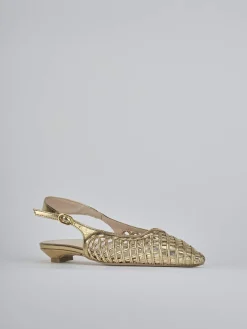 Ballerine tacco 2cm laminato oro