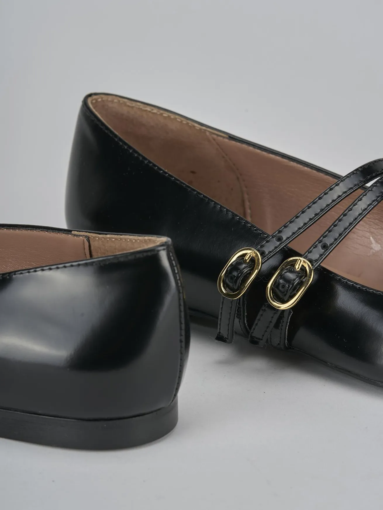 Ballerine tacco 1cm pelle nero